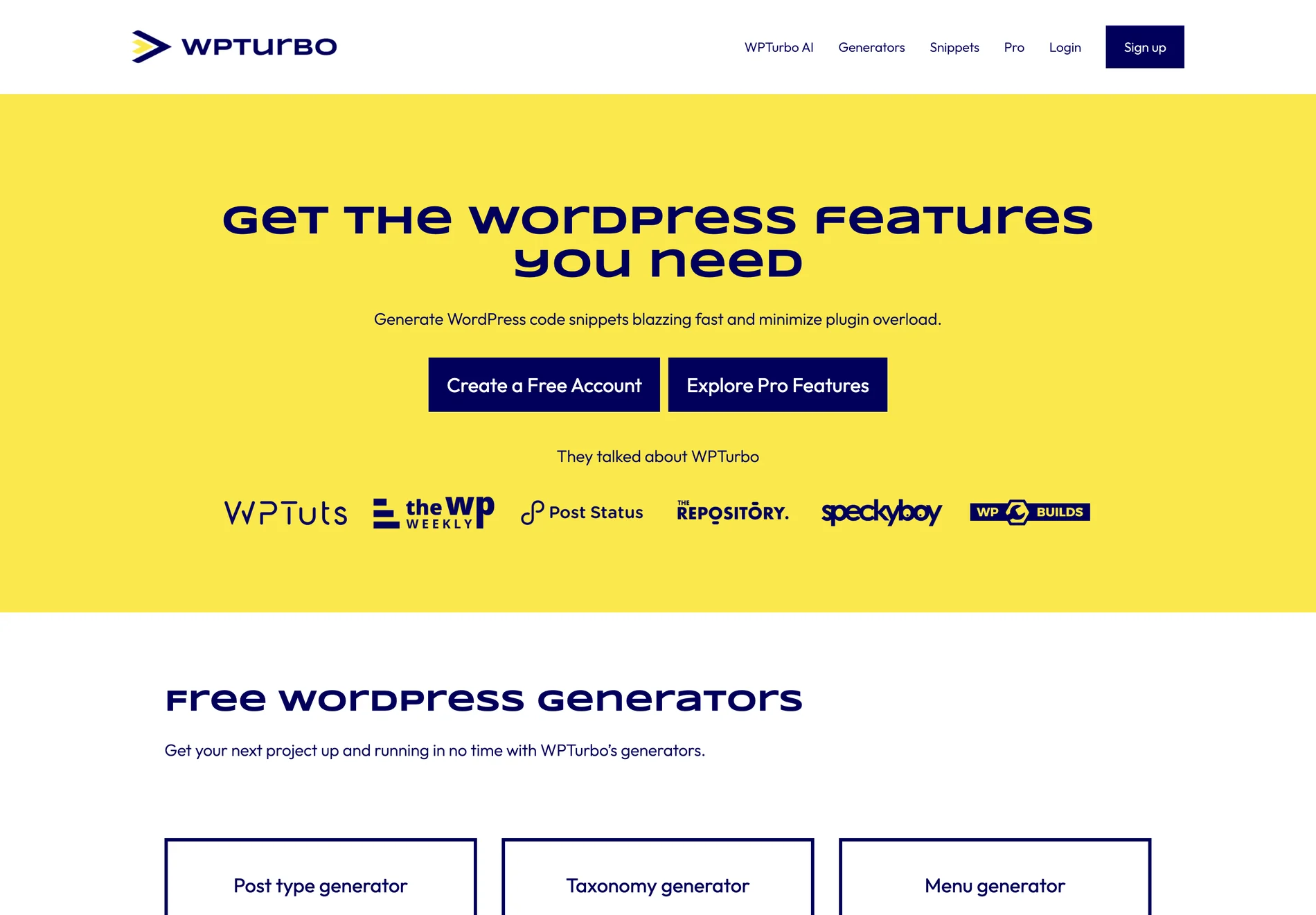 WPTurbo: Blazing Fast WordPress Code Snippet Generation