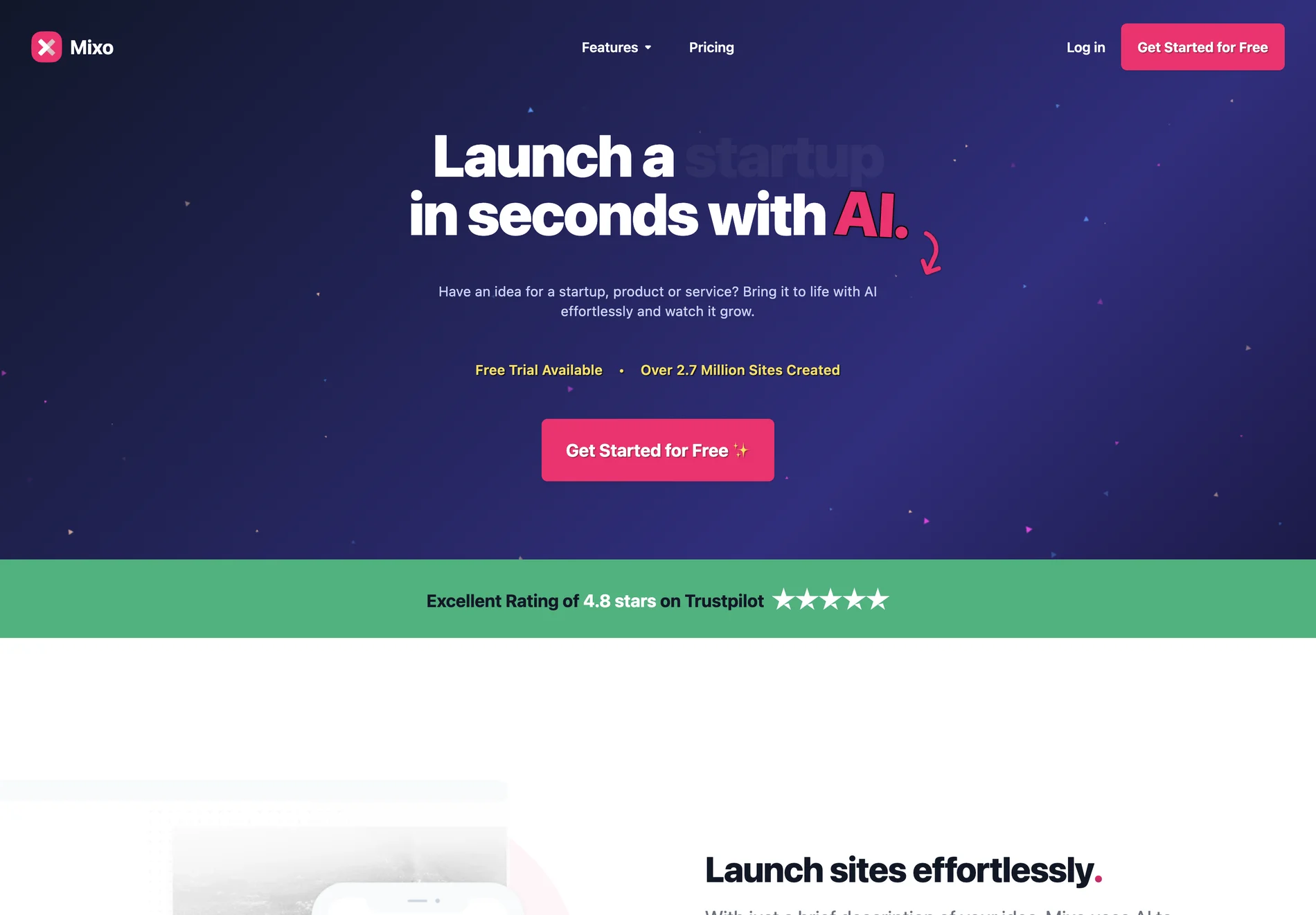 Mixo: AI Website Builder to Launch Your Business in Seconds