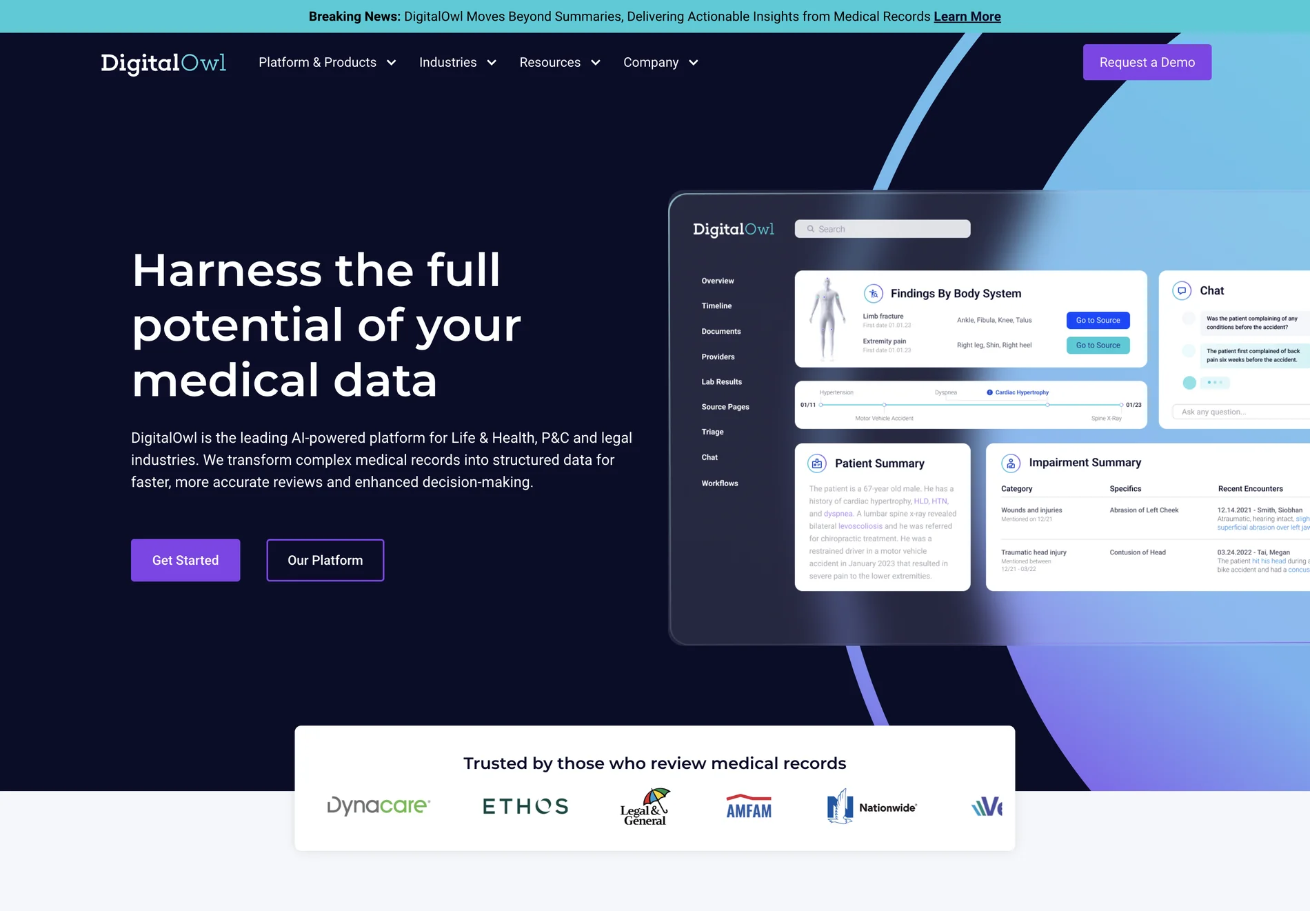 DigitalOwl: AI Medical Reviews for Insurers & Legal Professionals