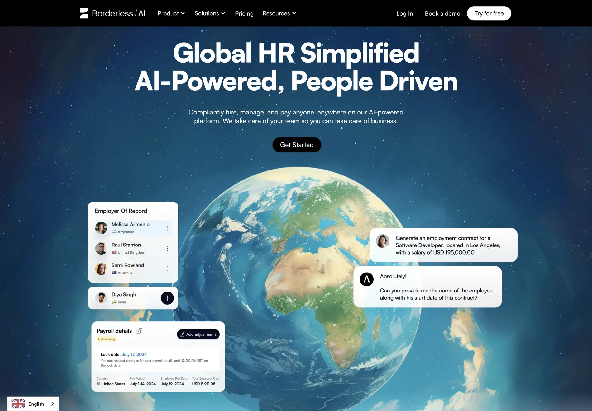 Borderless: AI-Powered HR Platform for Global Team Management