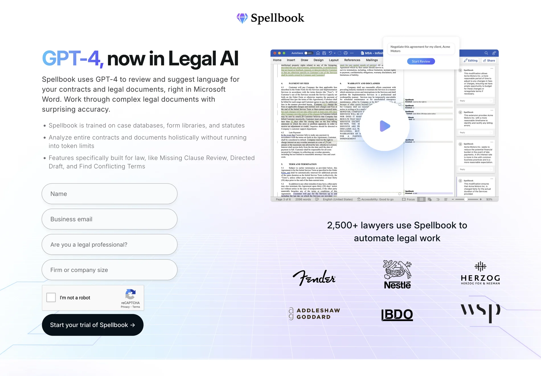 Legal AI Spellbook: GPT-4 for Efficient Legal Document Review