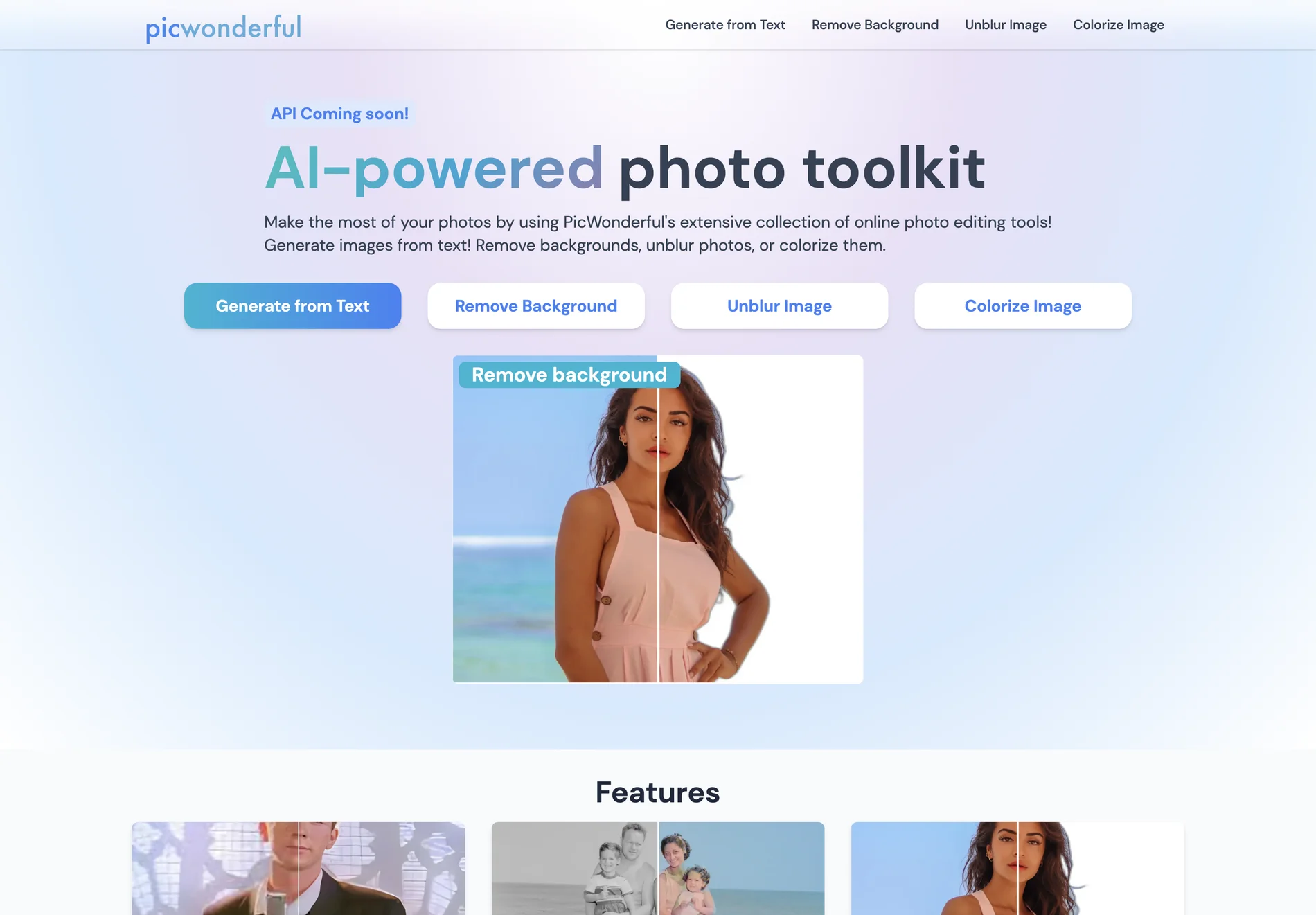 PicWonderful: AI-Powered Photo Toolkit for Enhanced Image Editing