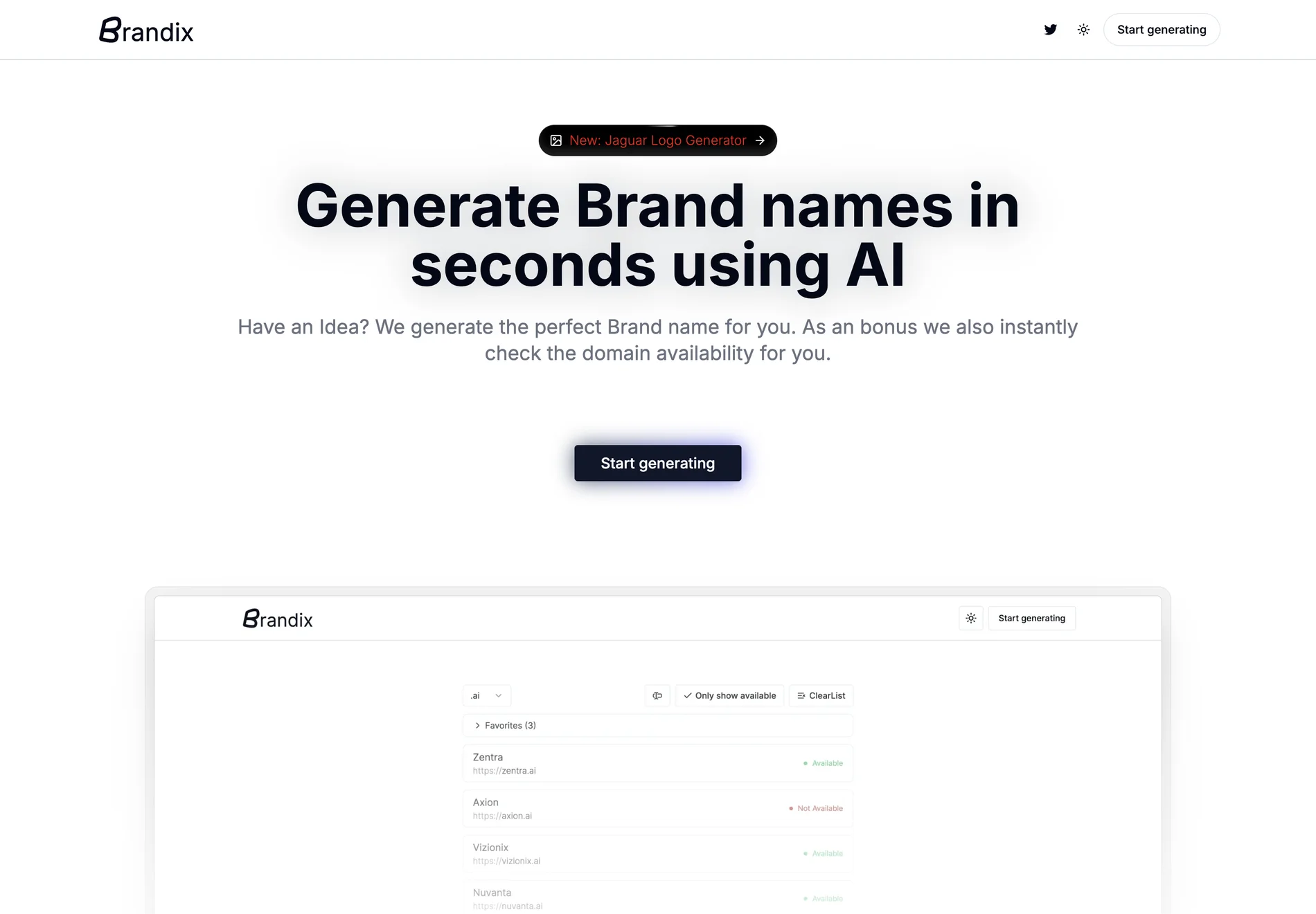 Brandix - Generate Brand Names Using AI