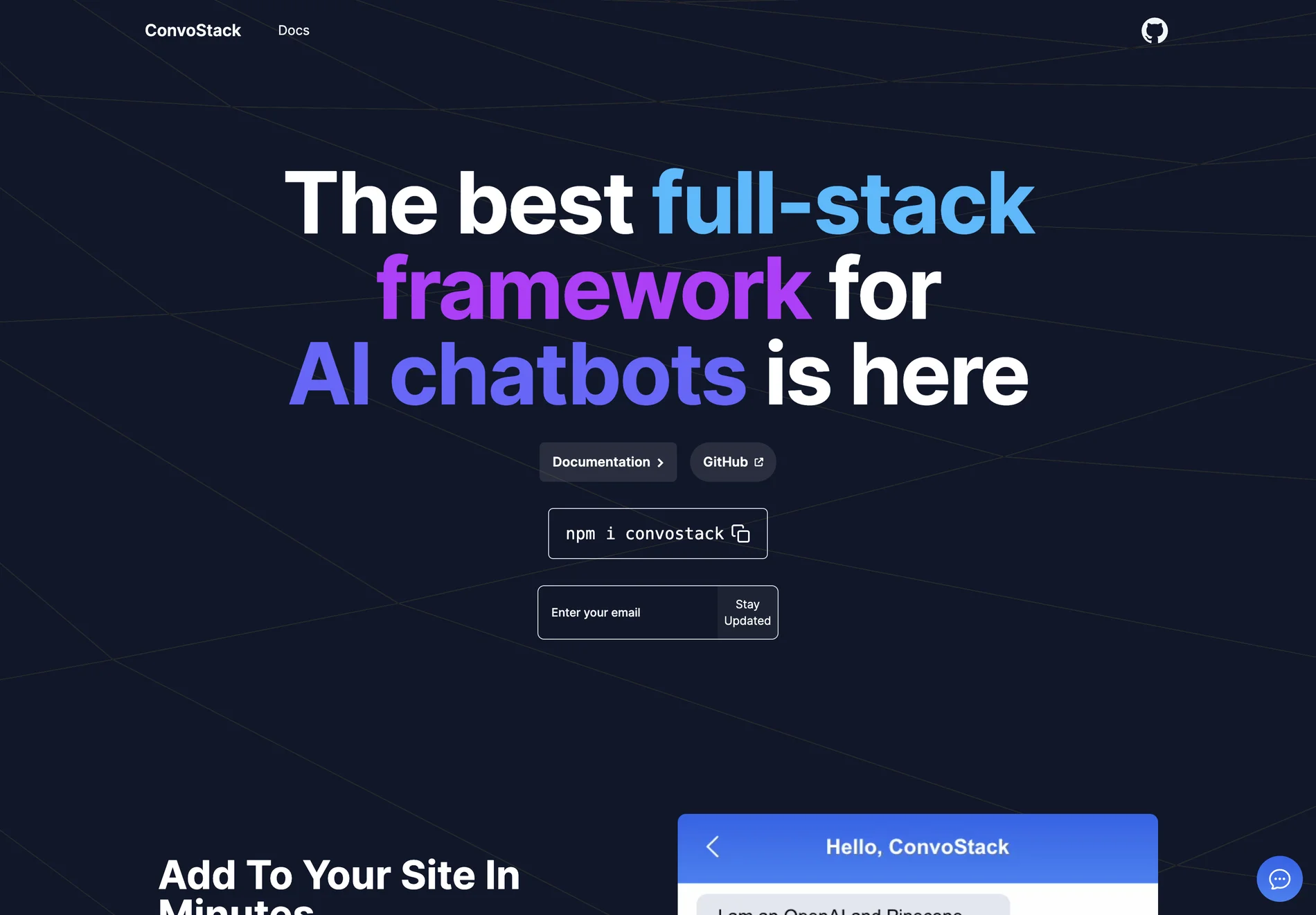 ConvoStack: The Ultimate AI Chatbot Framework for Developers