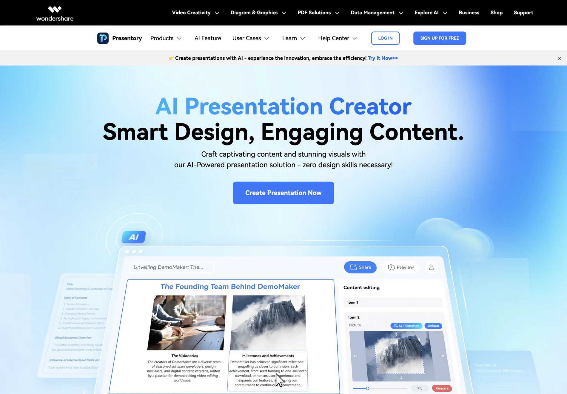 AI Presentation Maker | Wondershare Presentory