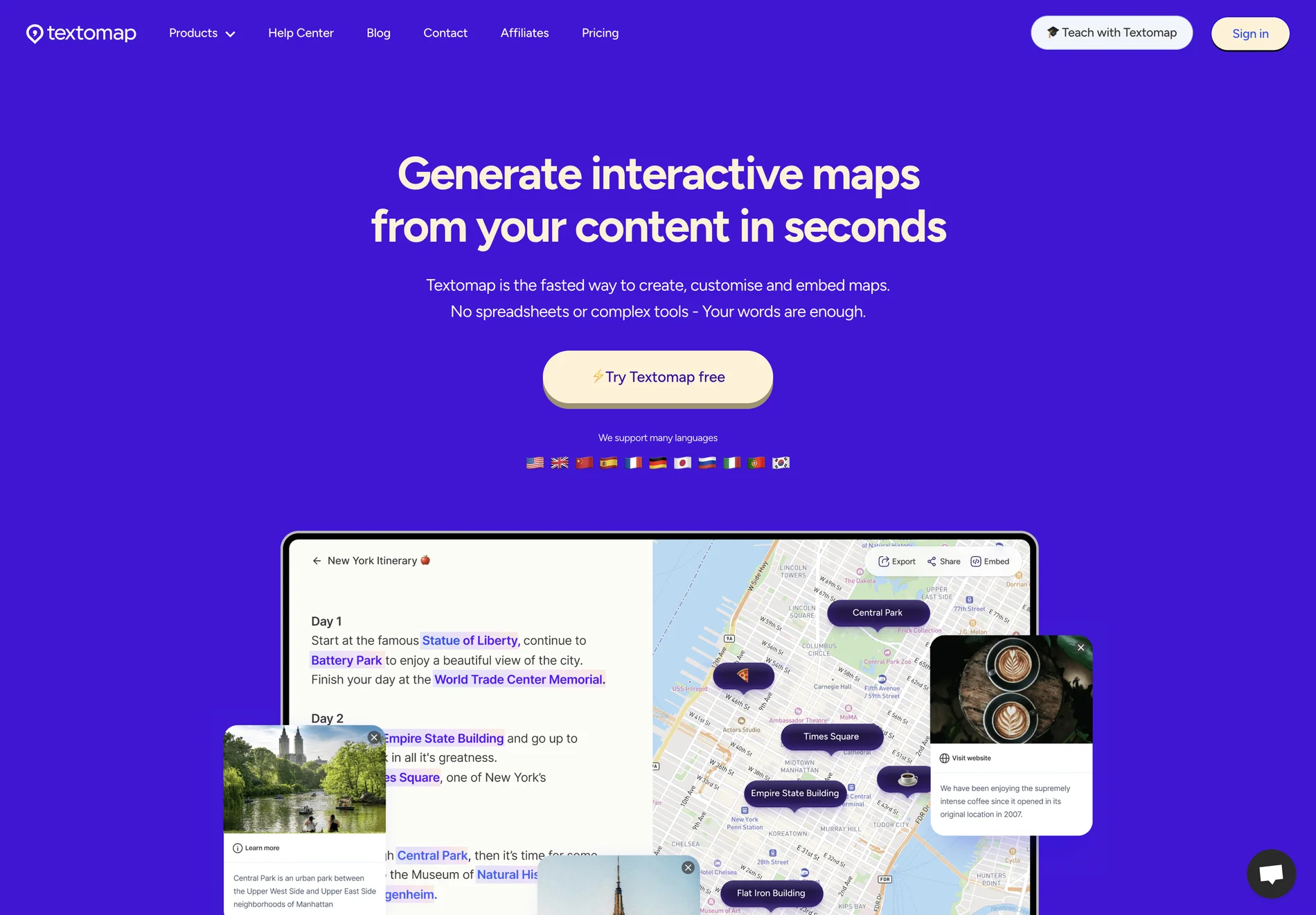 Textomap: Transform Text into Interactive Maps with AI