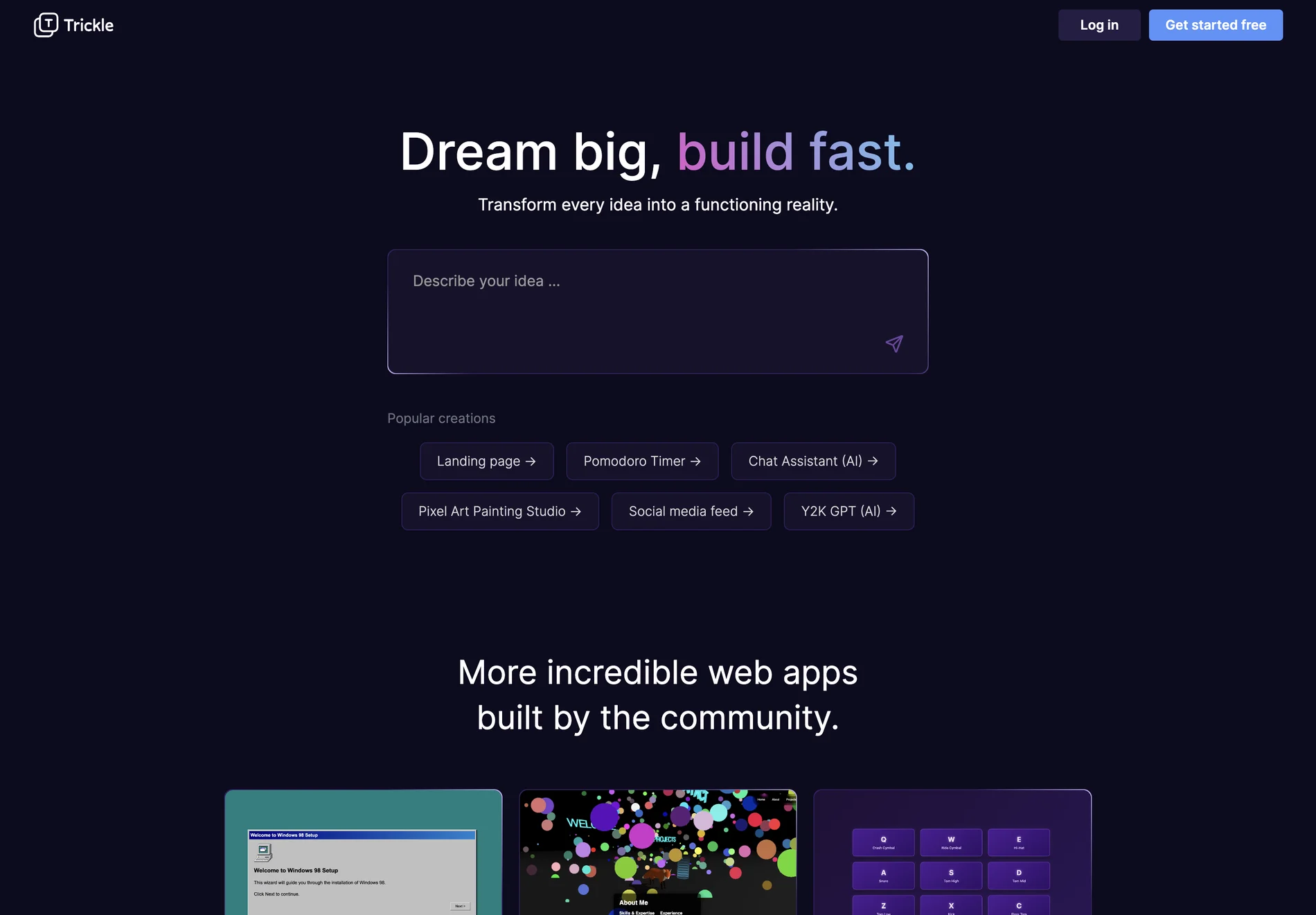 Trickle AI - Build Web Apps in Seconds