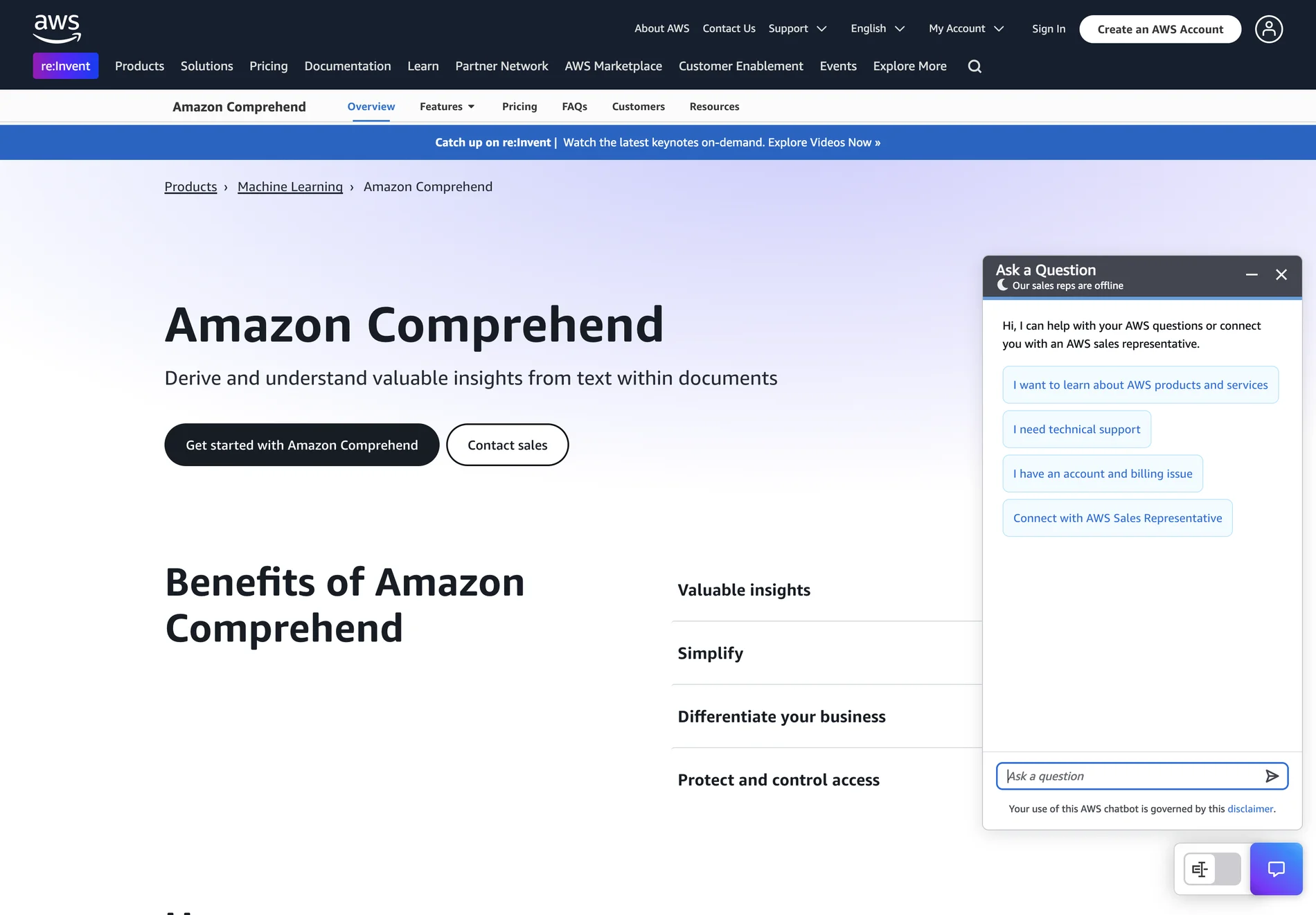 Natural Language Processing – Amazon Comprehend – AWS